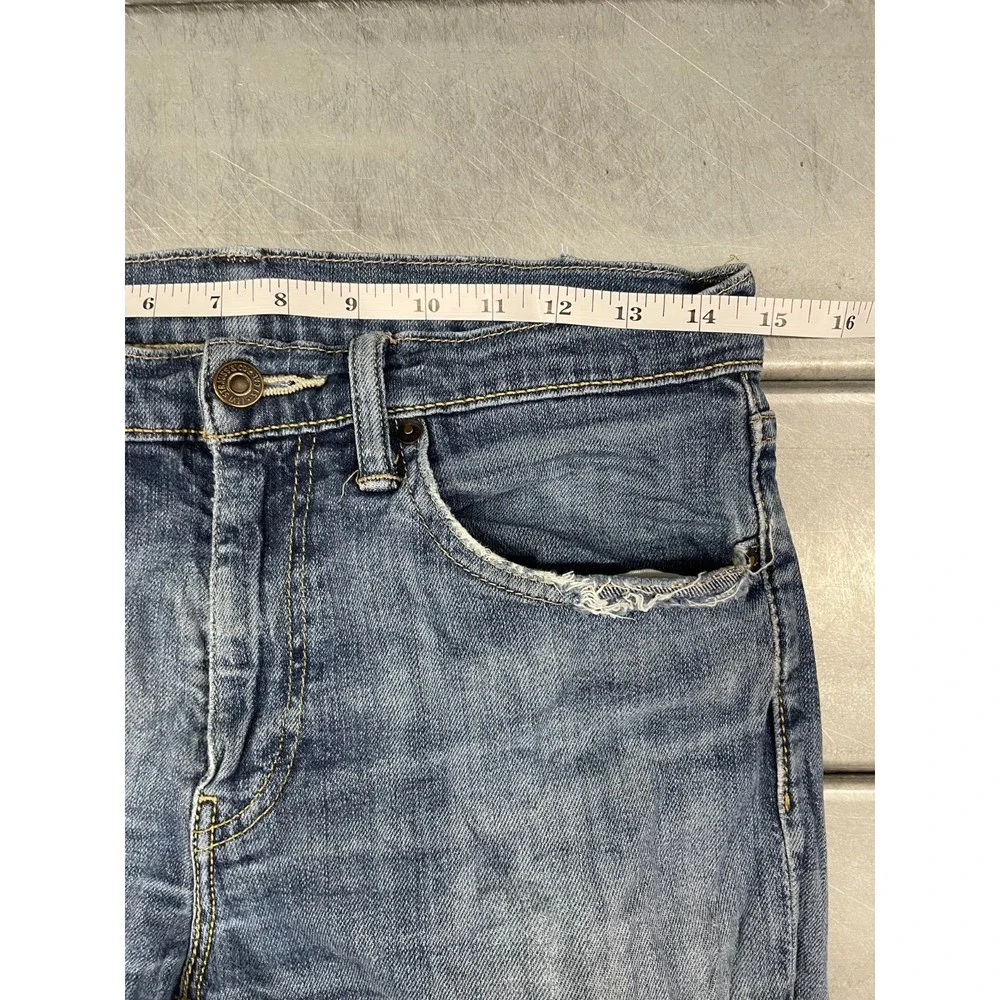 Levis 511 Jeans Mens 29X30 Blue‎ Medium Wash Denim Slim Straight Leg Distressed
